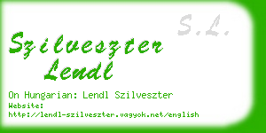 szilveszter lendl business card